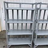Pair of shelf in grey rattan