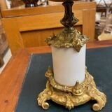 PAIR OF LOUIS XV STYLE BRONZE AND MARBLE CASSOLETTES WITH ANTIQUE DECORATION