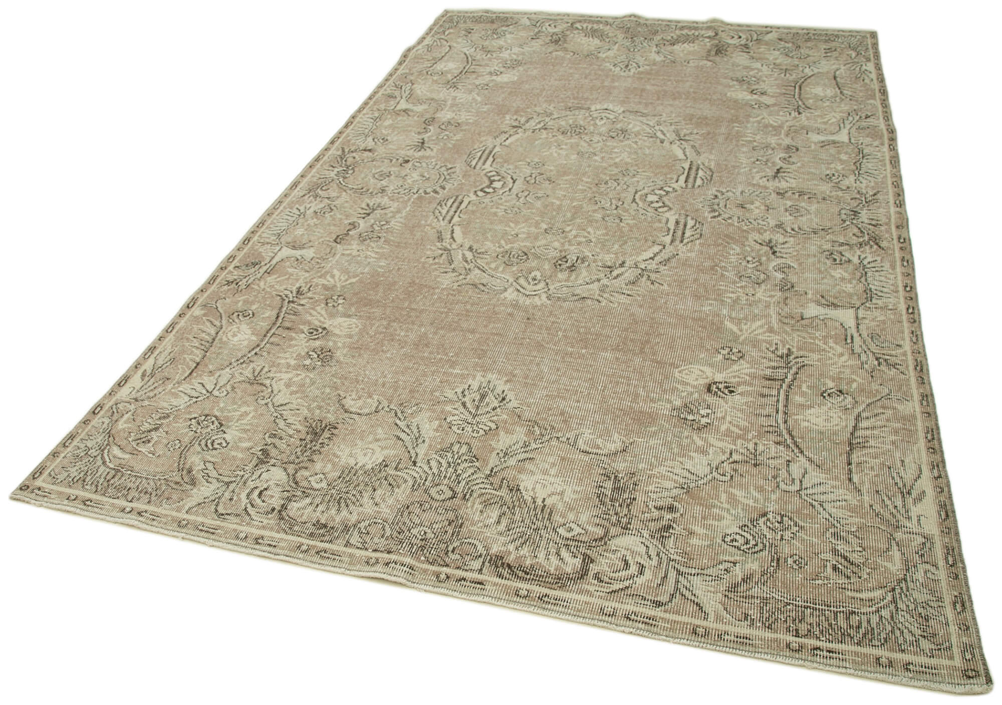 Handwoven unique anatolian beige rug 185 cm x 298 cm - 36743