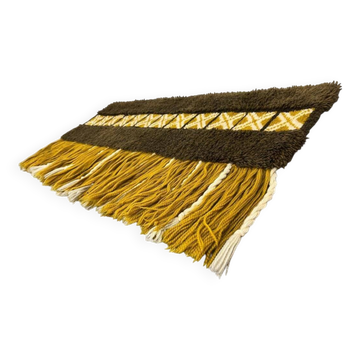 Vintage rug ochre yellow - brown / floor rug / wall tapestry