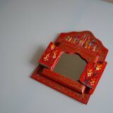 Miroir à décor peint de miniatures persanes