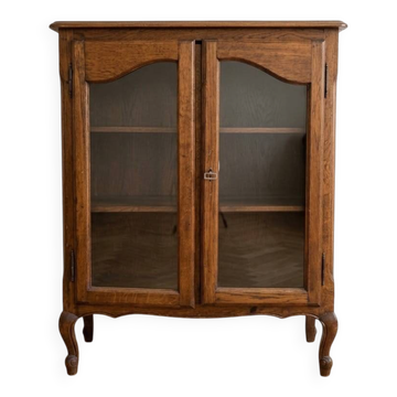 Petite vitrine bibliothèque basse Louis XV en bois