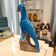 Turquoise glazed ceramic cockatoo parrot statuette 30 cm