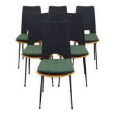 6 chaises italiennes par Carlo Ratti, années 1950