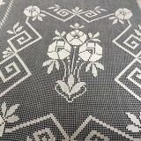 Hand embroidered bed cover with vintage crochet dimension: width -180cm- height -230cm-
