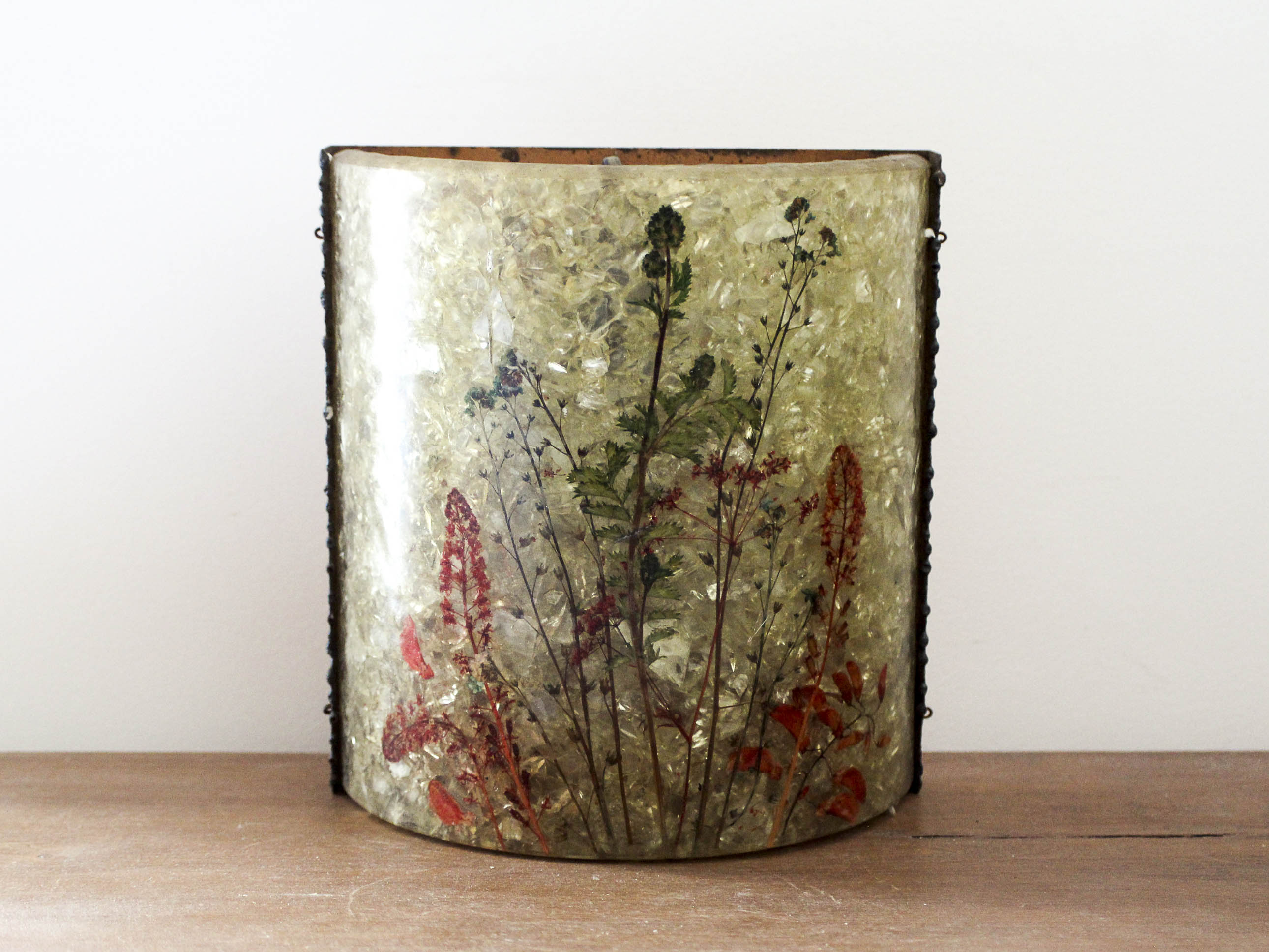 Accolay resin and copper wall lamp