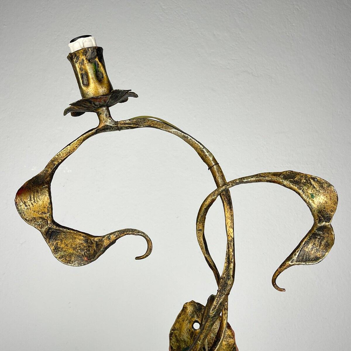 Brutalist metal wall lamp by Salvino Marsura, Italy, 1960s.