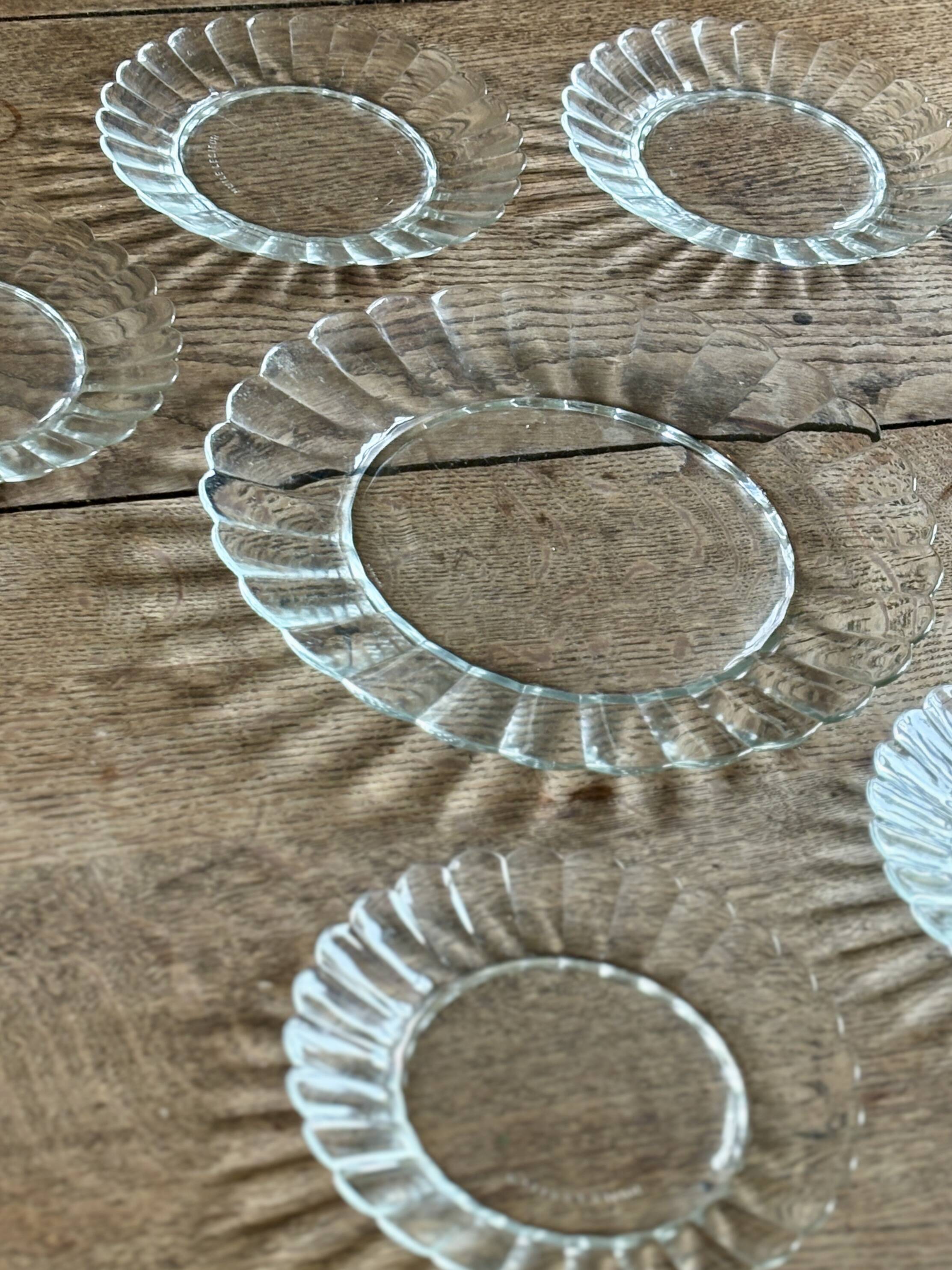 Vintage dessert service in clear glass