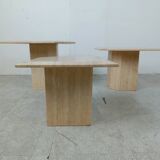 Vintage travertine nesting tables or side tables, 1970s