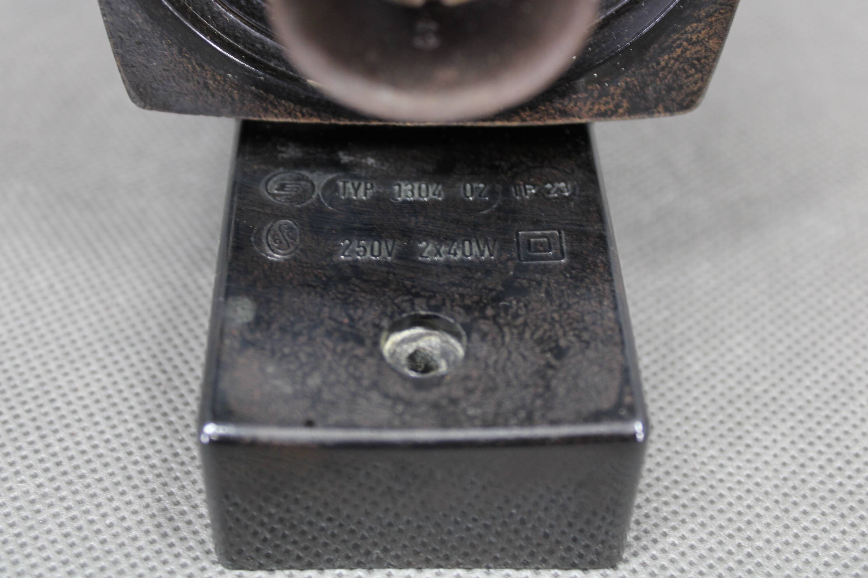 Mid-century Bakelite and opaline glass wall light, Czechoslovakia 1960s