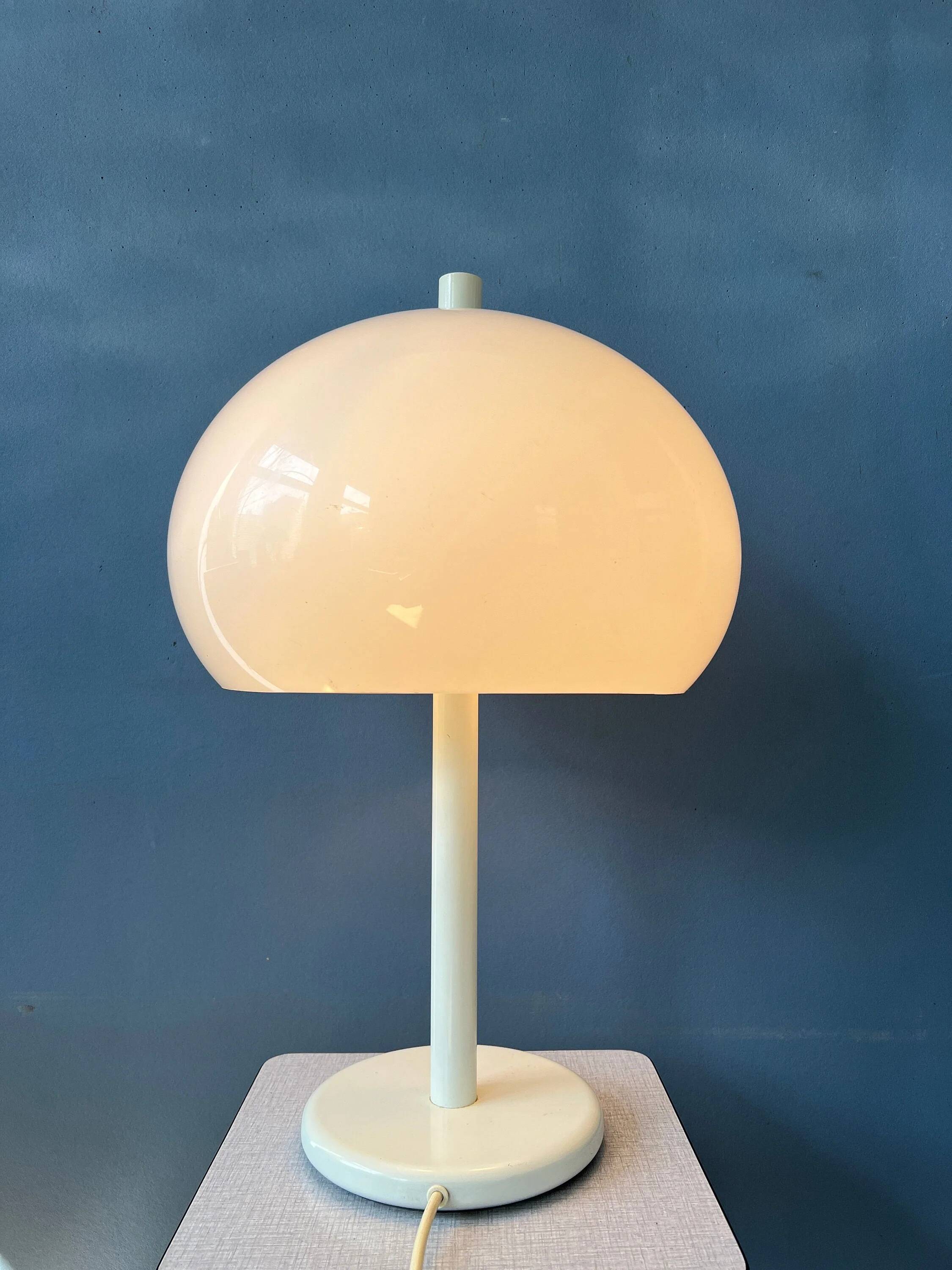 Dijkstra table lamp - vintage mushroom desk lamp - white Space Age light