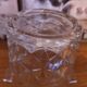 Beautiful cut glass ice bucket of vintage French quality with fixed handles 4502.