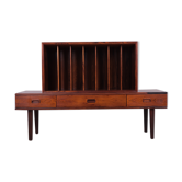 Rosewood stereo chest of drawers with a shelf for vinyl records from Steens, 1970s