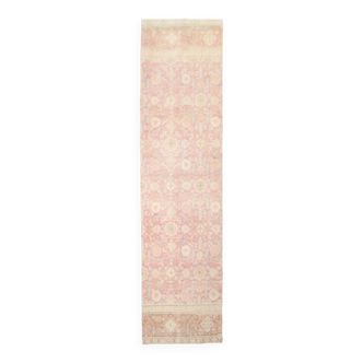 3x12 nuances de tapis de coureur persan rose pâle, 92x371cm