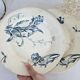 Pair of earthenware dishes from Gien, Iris model, 28 cm