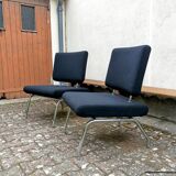 Vintage black fabric armchair