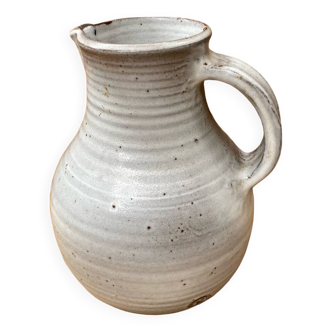 Antique jeanne & norbert pierlot pitcher in vintage grey enameled stoneware