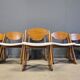 Vintage brutalist dining chairs, set of 6 - 1960s