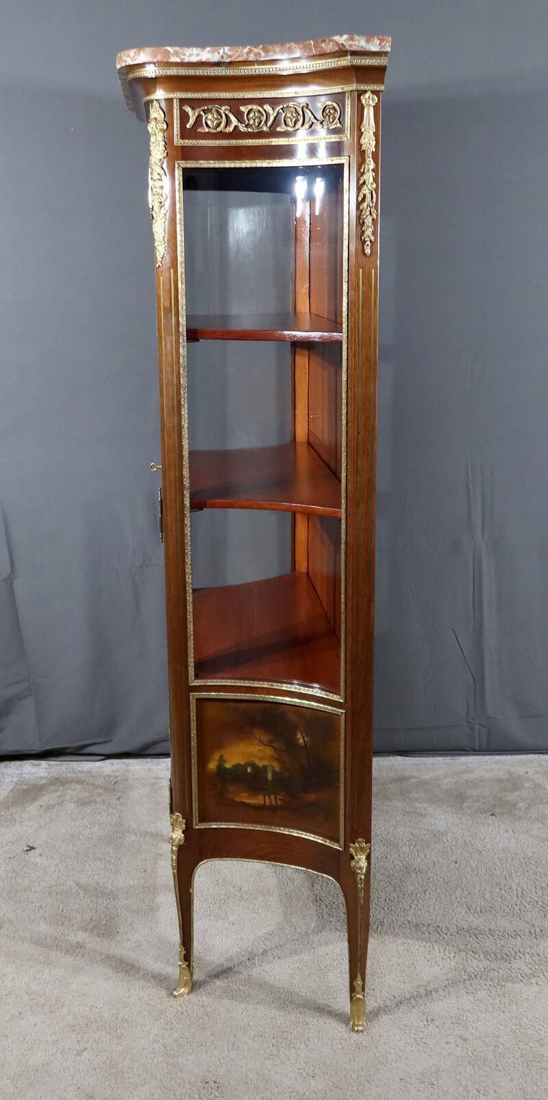 Mahogany Showcase, Transition Louis XV Louis XVI style – 1900