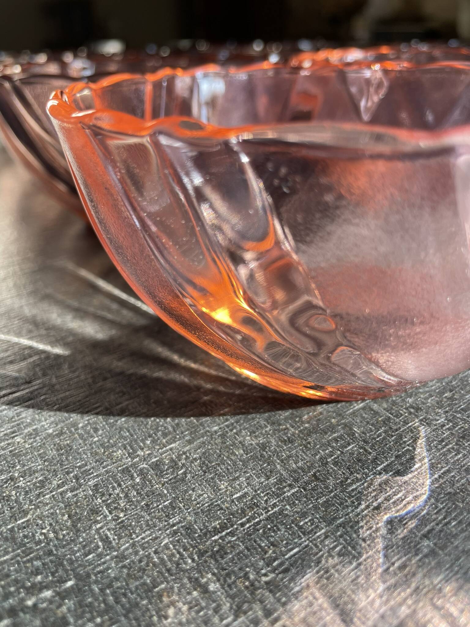 11 vintage pink Vereco bowls