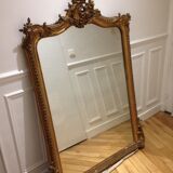 Old overmantel mirror in gilded wood - 148x100cm