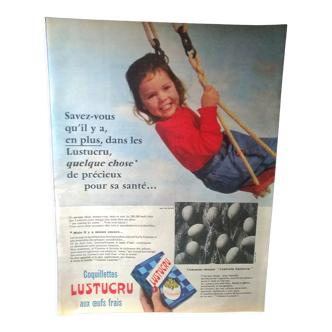 A paper advertisement: Lustucru shellfish pasta from a period magazine