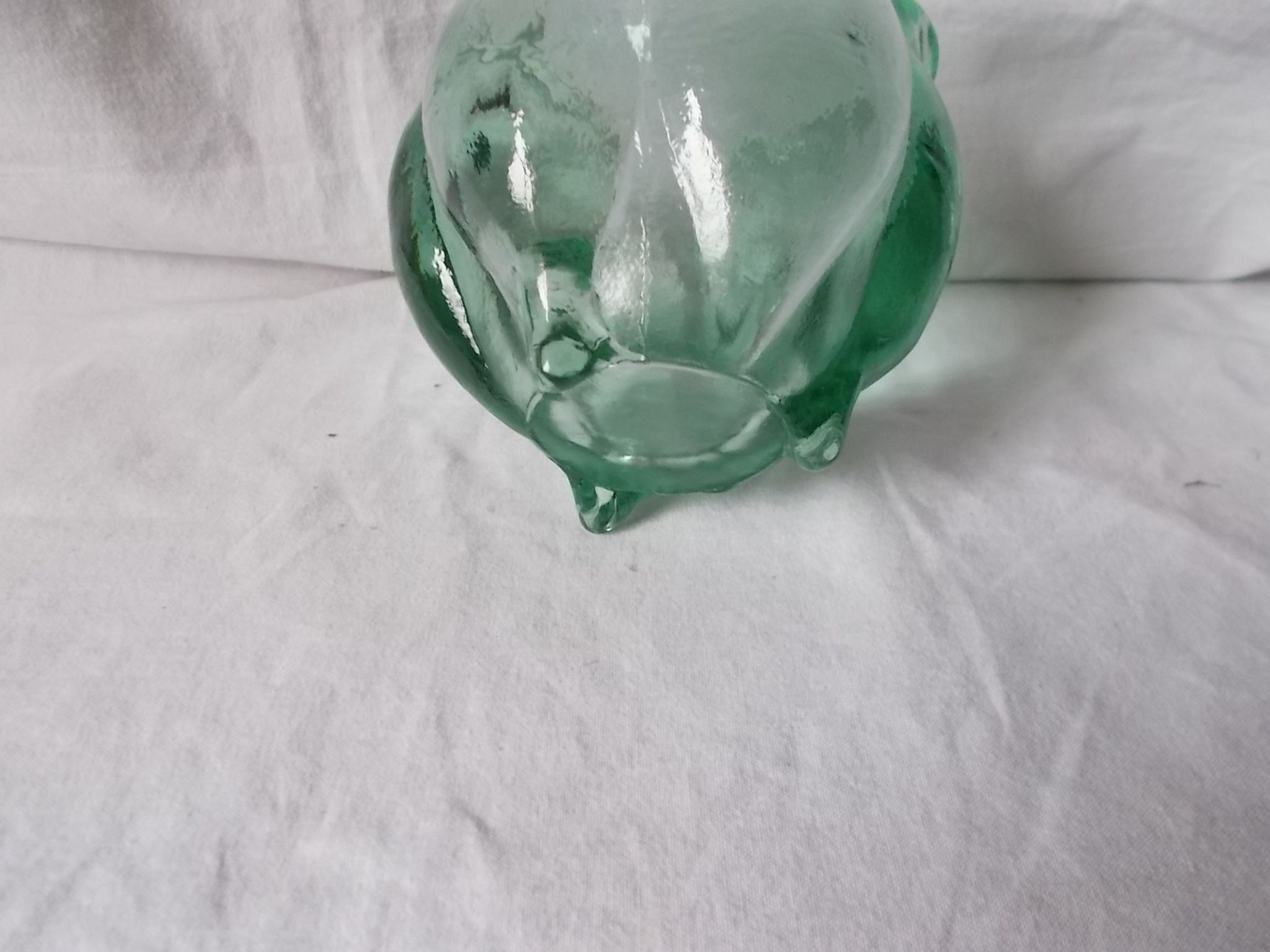 Green glass vase