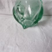 Green glass vase