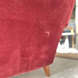 Mid-century modern three-seater velvet sofa, Swedish 1950s–1960s