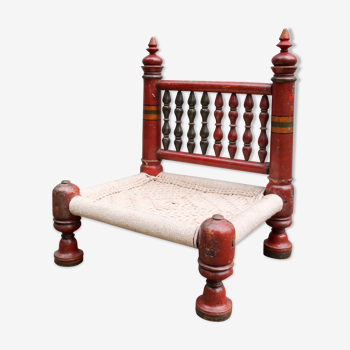 Traditional Antique Indian Low Chair