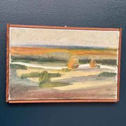 Original Mid Century Swedish Oil On Canvas – “Landscape” By Bengt Gustafsson 1952– Vintage & Framed