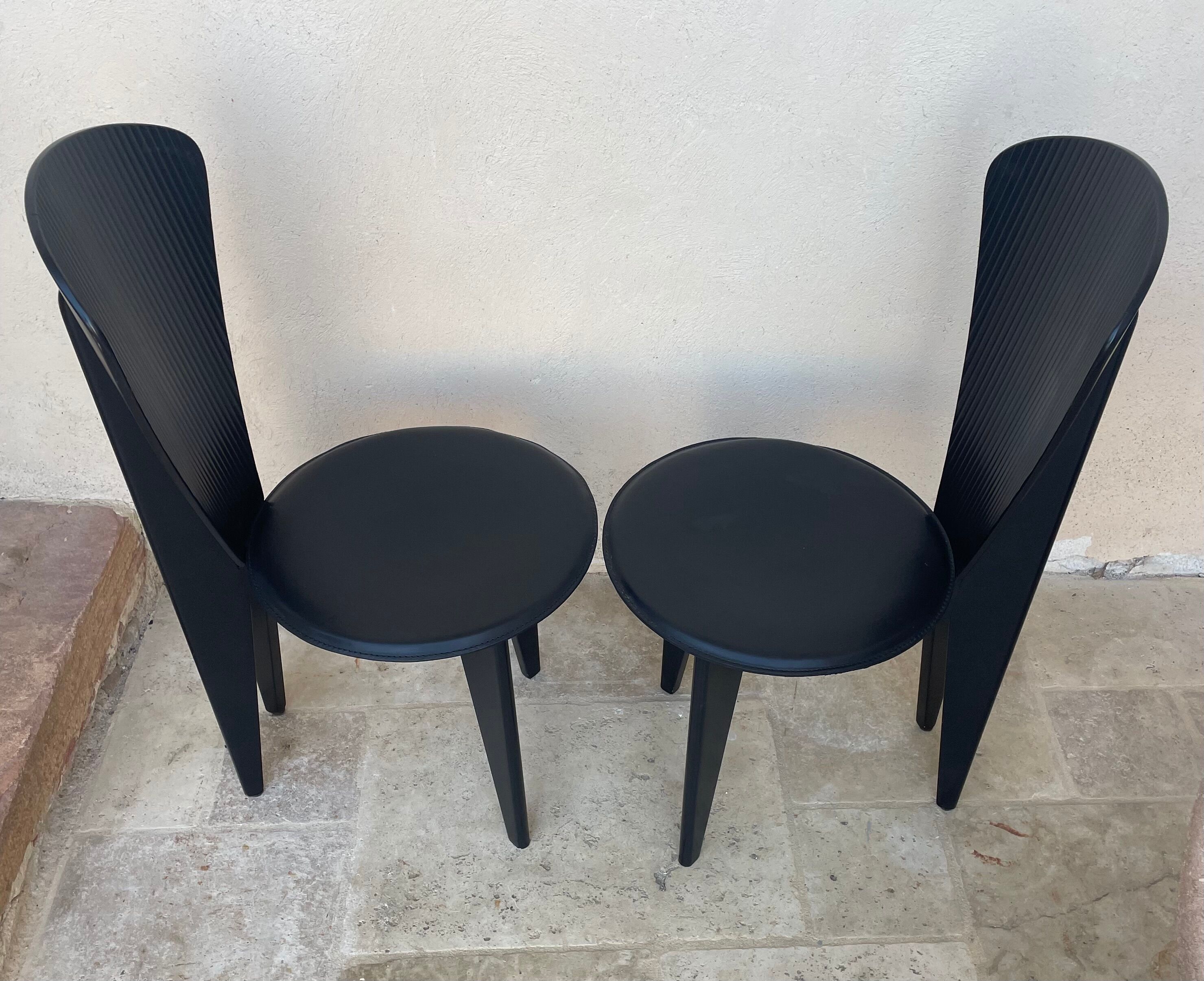 Pair of Calligaris chairs from the 1980s.