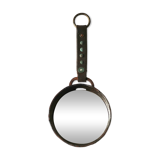 Round wrought iron metal mirror, 1950s