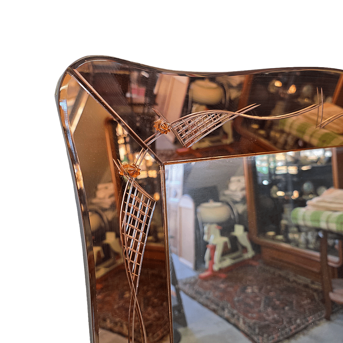 Very Large French Art Deco Venetian Style Mirror, 1930s