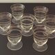 Fine glasses on pedestal with gold border - vintage