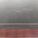 wooden desk, green leather top