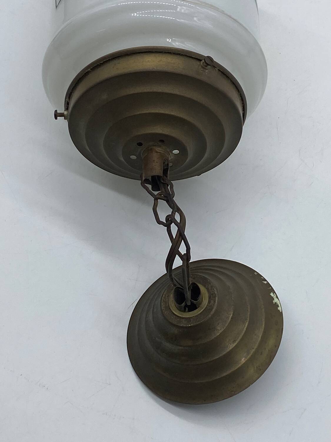 Opaline pendant light / lamp / ceiling light with geometric decor