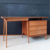 Vintage desk with compass feet around 1950