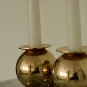 Pair of mid-century Swedish brass candle holders