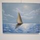 Peinture huile sur toile marine voilier en mer signée Moreno José