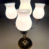 Vintage table lamp with 5 lights – frosted glass and gold metal