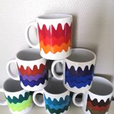 Series of 6 mugs design waecht ersbach 70s
