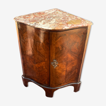 Migeon corner buffet stamped in Louis XV period marquetry