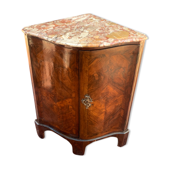 Migeon corner buffet stamped in Louis XV period marquetry