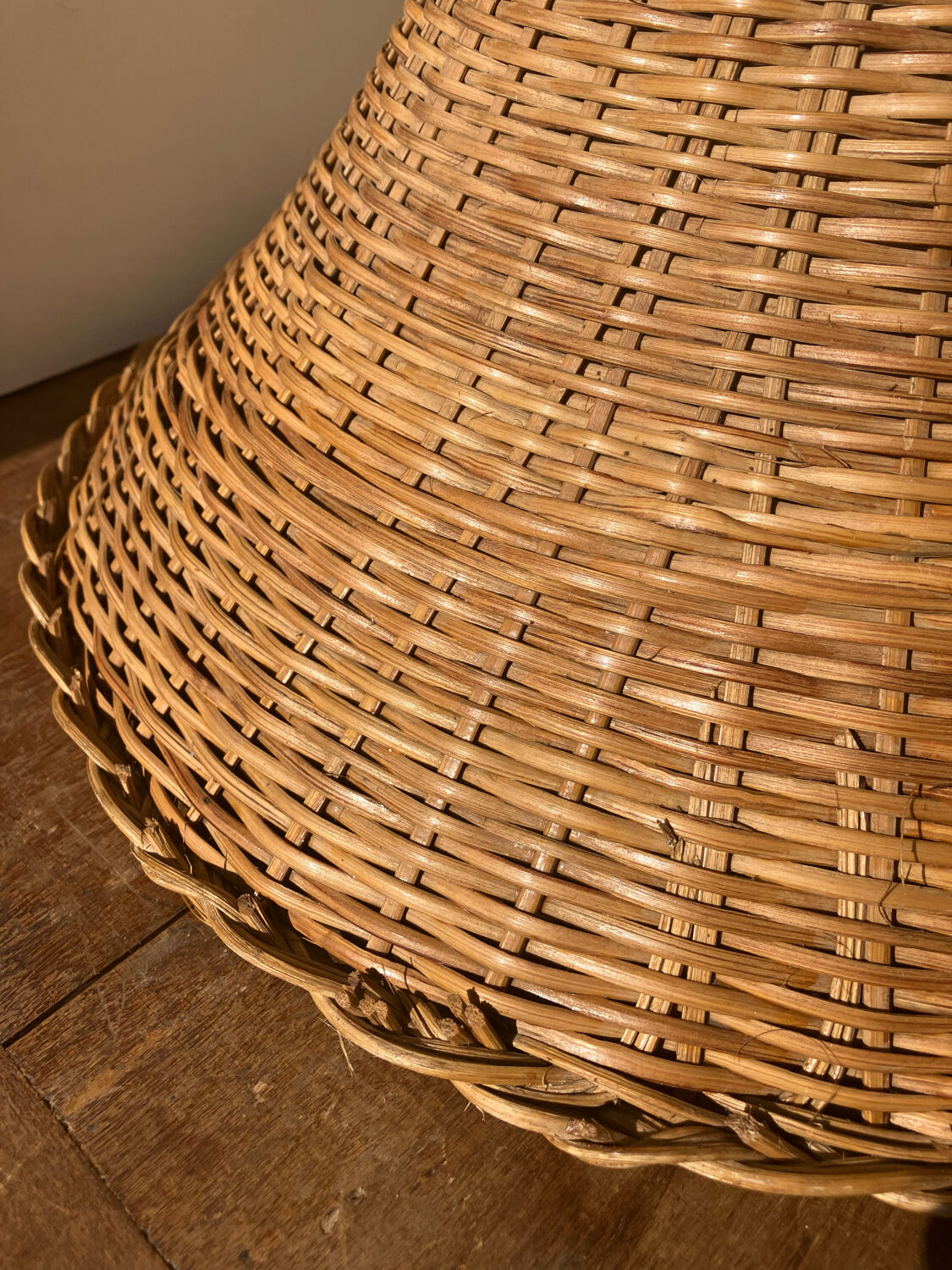 Vintage wicker lampshade
