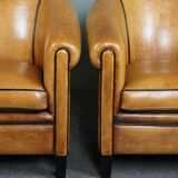 Set of 2 club chairs in sheepskin, York model