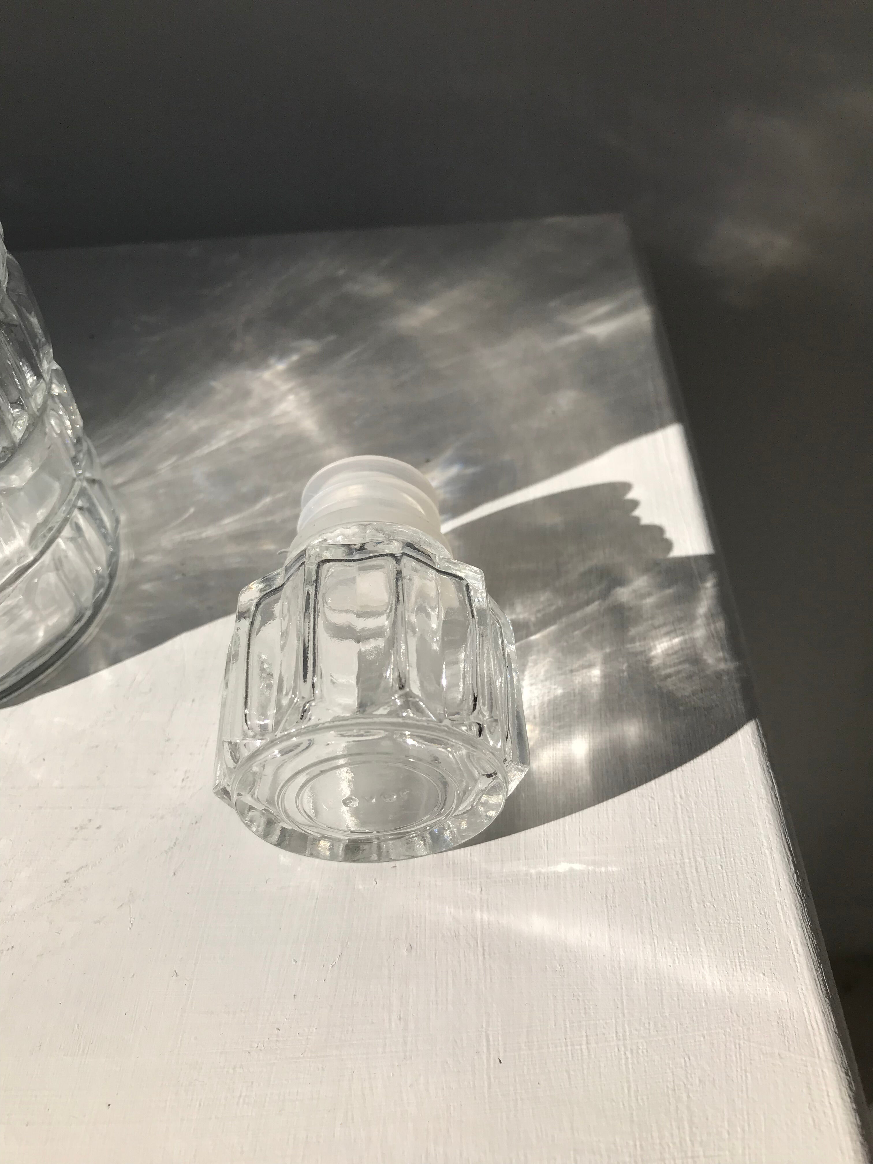 Vintage whisky decanter in glass