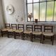 6 straw and oak chairs, mountain furniture