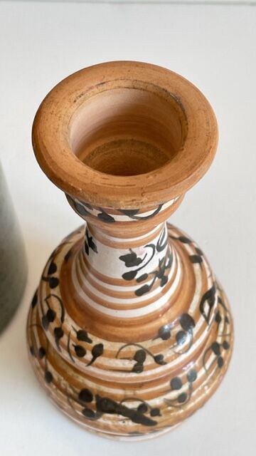 Duo VASES Ceramic sandstone Vintage craft
