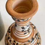 Duo VASES Ceramic sandstone Vintage craft
